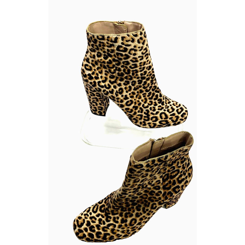 Steve Madden Womens Animal Print Pony Hair Booties Size 8 M Pixie-L Block Heel - Picture 2 of 16